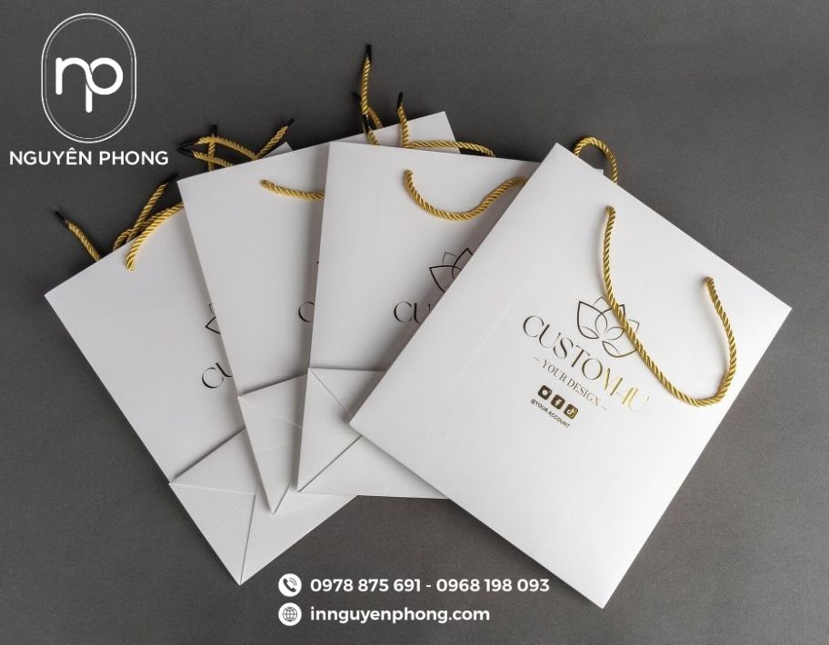 Mẫu túi giấy ép kim biểu tượng 